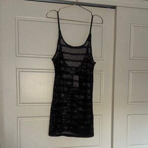 Black Crochet Tank Cover Up - Size M - NWT